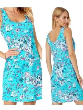 Lilly Pulitzer Newberri Tank Dress-Amalfi Florida Blue-Lilly’s Roadtrip Sz Med